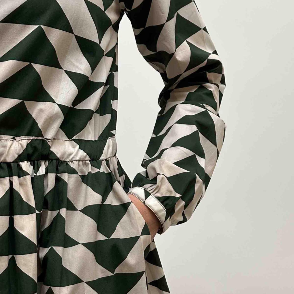 Women's Grobund Agnete Dress - Green Quilt Pattern | Xl – image 5