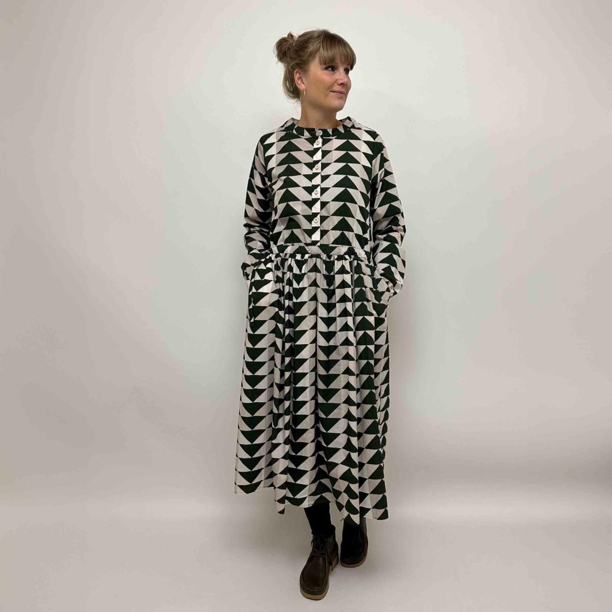 Women's Grobund Agnete Dress - Green Quilt Pattern | Xl – image 6