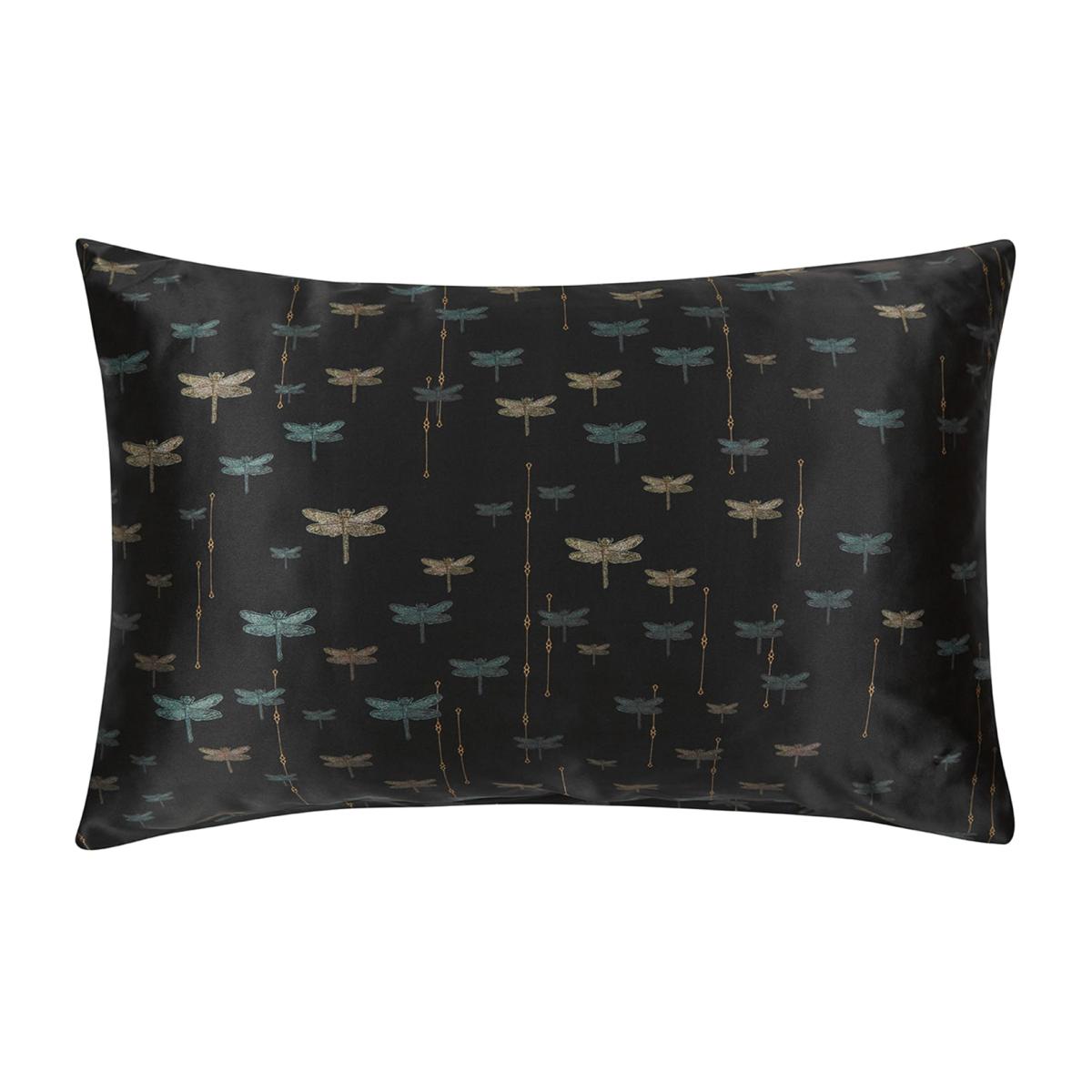 Gold / Black / Blue Dragonfly Silk Pillowslip Genevie