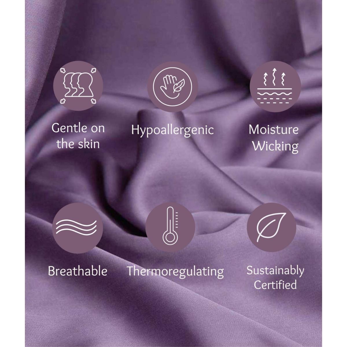 Pink / Purple Australian King / Uk Super King / Bamboo Lyocell Duvet Set - Aubergine | Uk Super King | Pasithea Sleep – image 3
