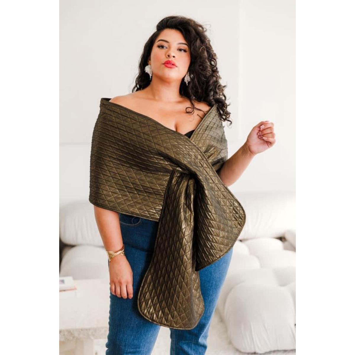 Women's Operetta Wrap -Gold Quilt | One Size | Byvinnik – image 3