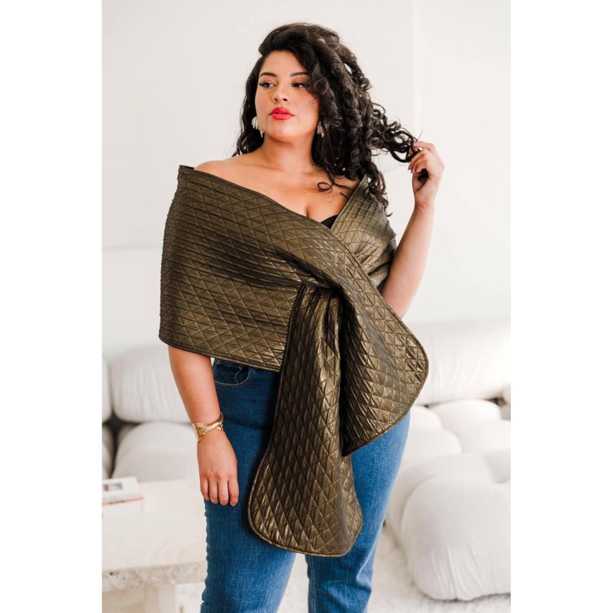Women's Operetta Wrap -Gold Quilt | One Size | Byvinnik – image 4