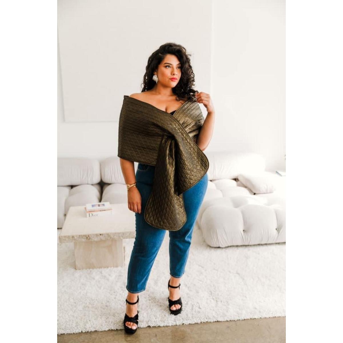 Women's Operetta Wrap -Gold Quilt | One Size | Byvinnik – image 5