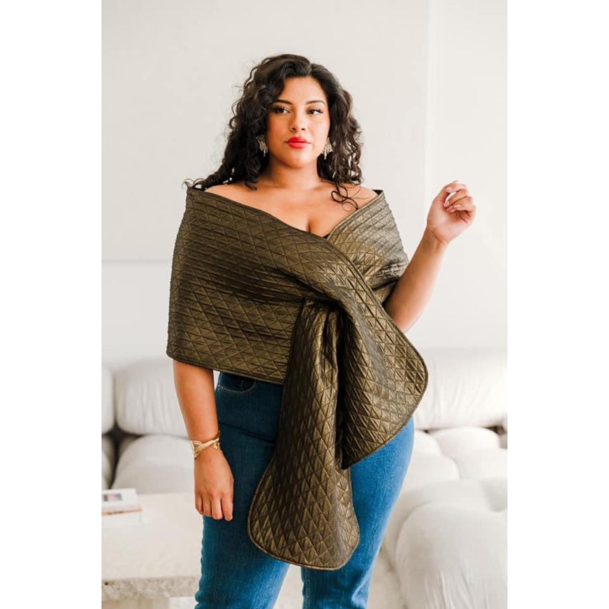 Women's Operetta Wrap -Gold Quilt | One Size | Byvinnik – image 6