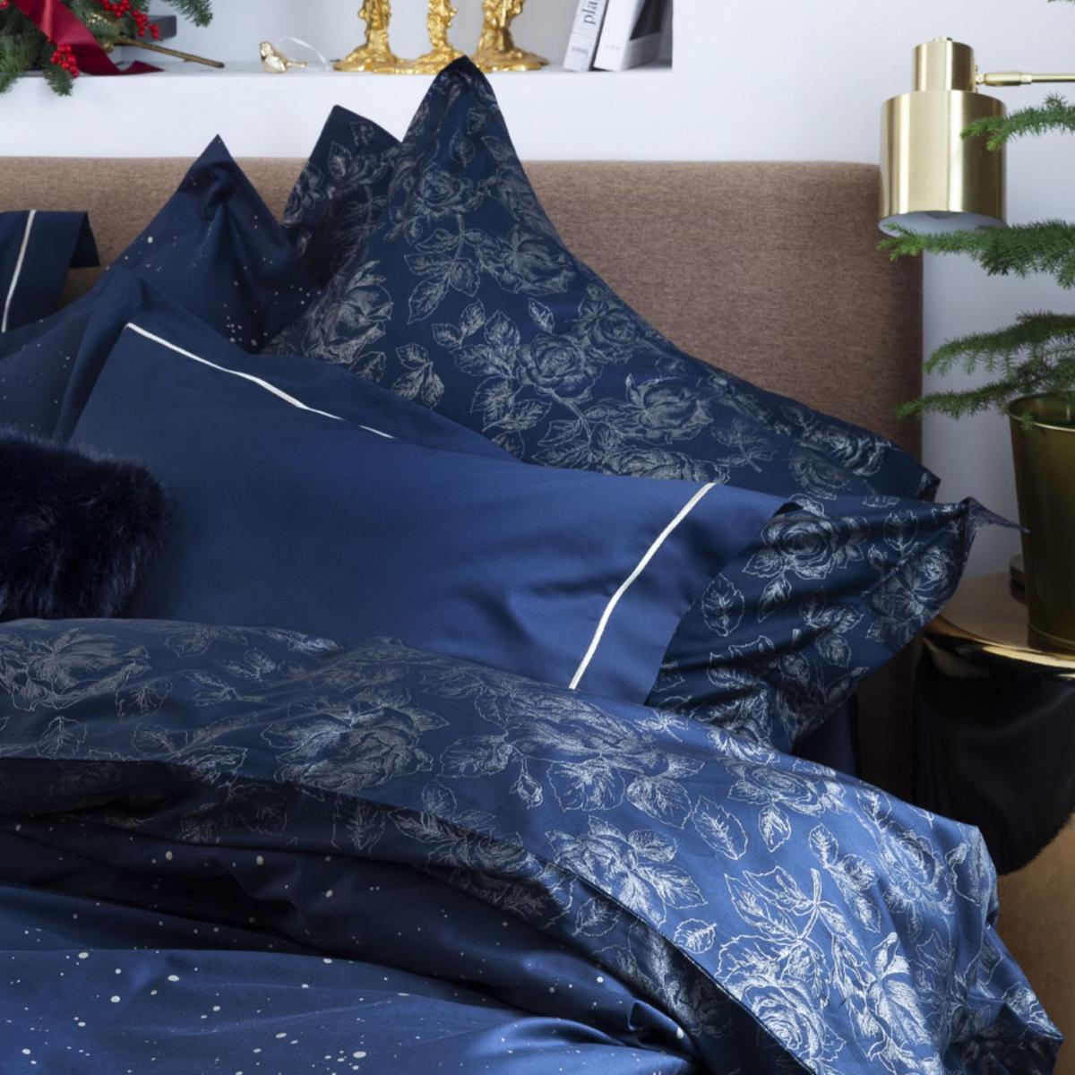 Cotton Bedding Set Rose Line Royal Blue Uk Single, Us Twin + Gift Wrapping | Uk Single | Decoflux Home – image 5