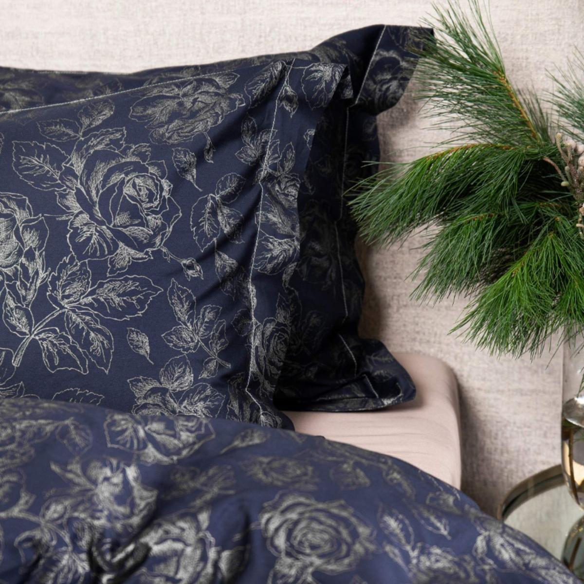 Cotton Bedding Set Rose Line Royal Blue Uk Single, Us Twin + Gift Wrapping | Uk Single | Decoflux Home – image 8