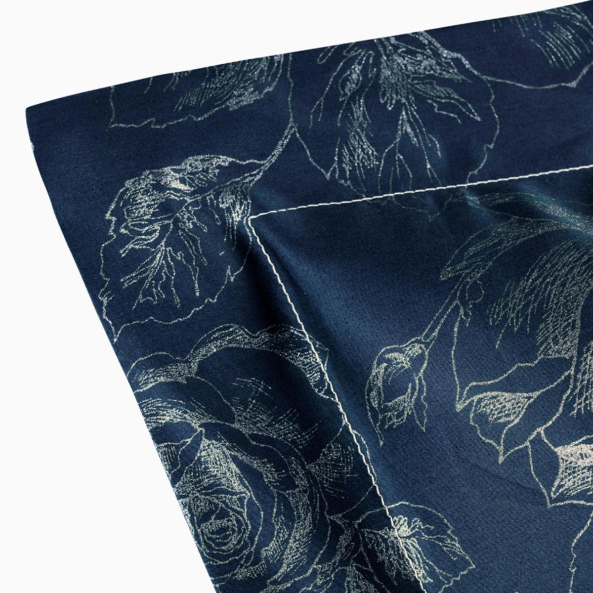 Cotton Bedding Set Rose Line Royal Blue Uk Single, Us Twin + Gift Wrapping | Uk Single | Decoflux Home – image 10