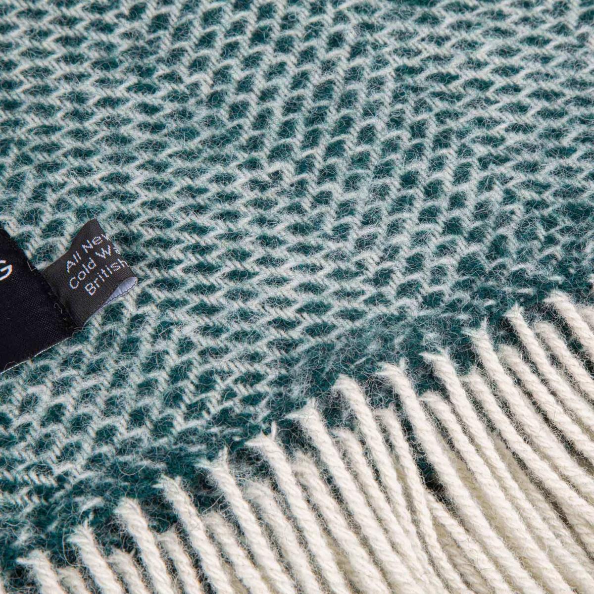 Green / Grey Pure New Wool Blanket - Down To The Valley One Size Heating & Plumbing London – image 4
