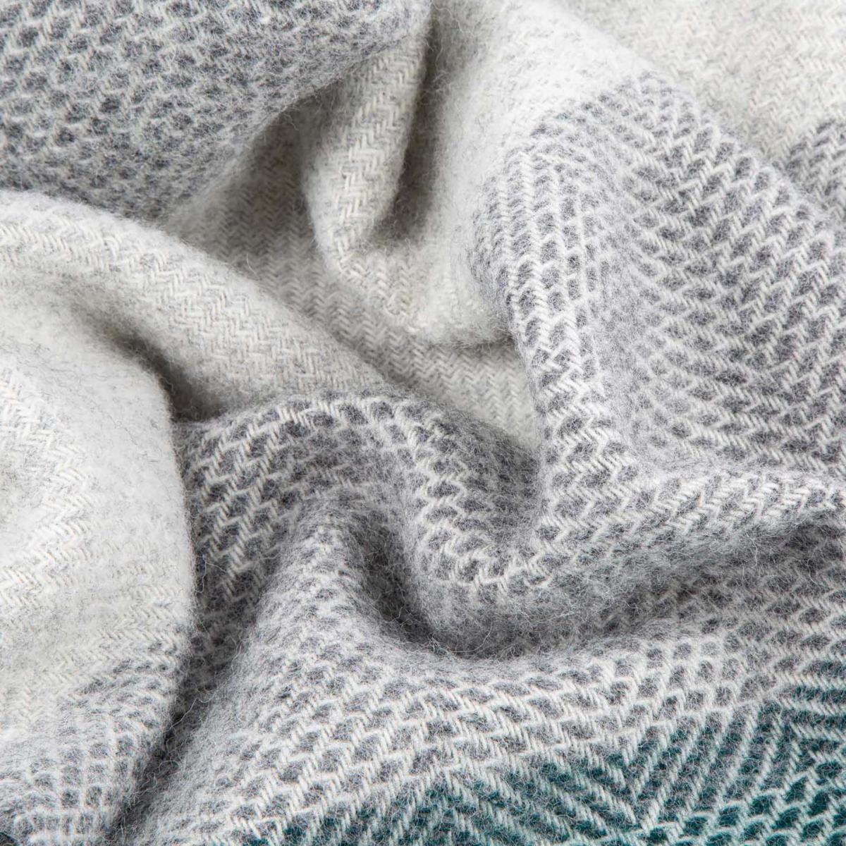 Green / Grey Pure New Wool Blanket - Down To The Valley One Size Heating & Plumbing London – image 6