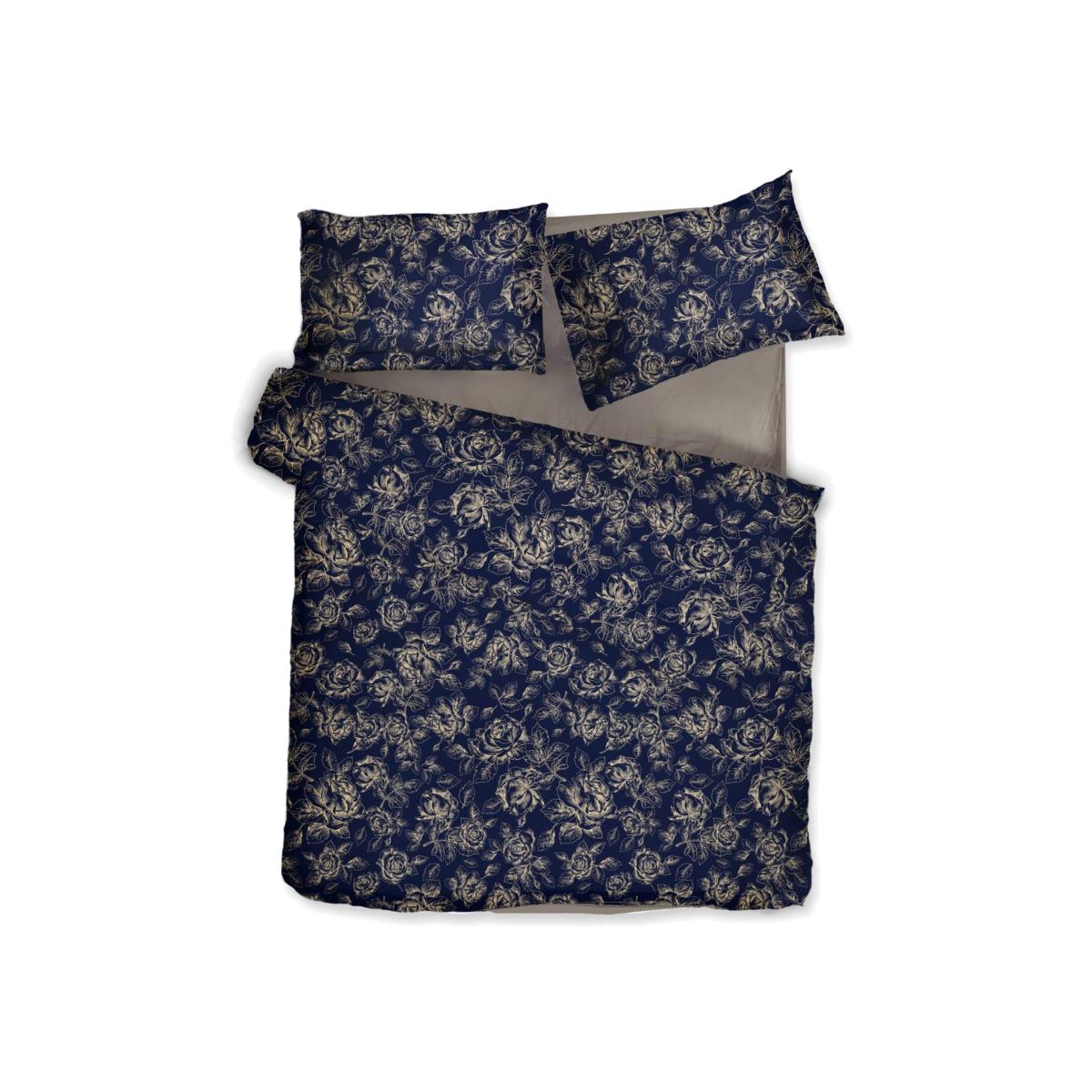 Cotton Bedding Set Rose Line Royal Blue Uk Super King, Us King + Gift Wrapping | Uk Super King | Decoflux Home – image 1