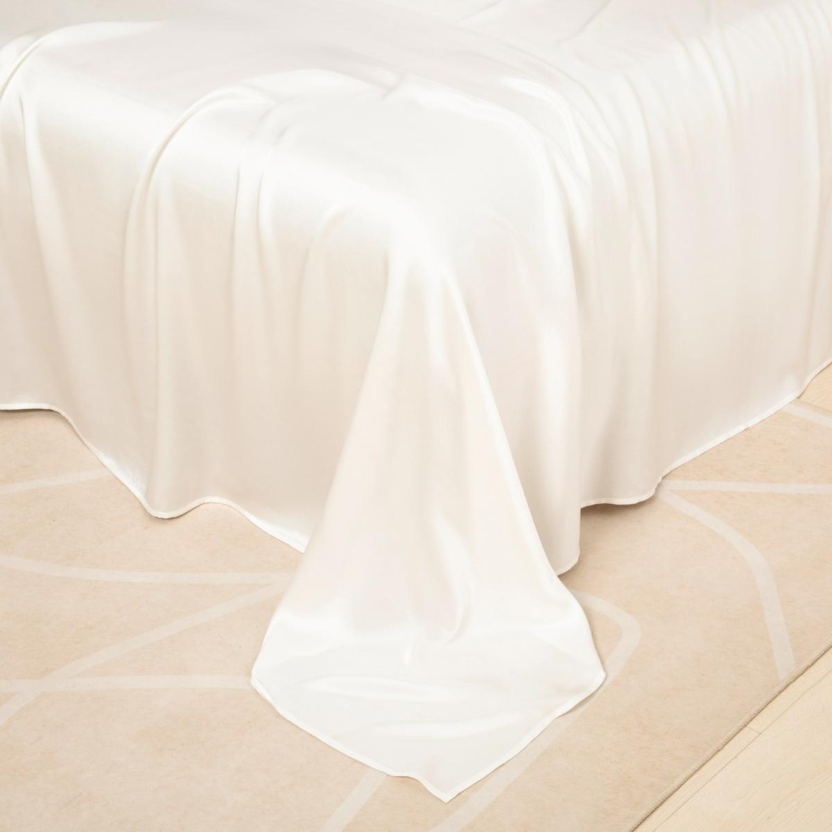 White Pure Mulberry Silk Seamless - Four-Piece Sheet Set - King Size - Ivory Us King Soft Strokes Silk – image 5