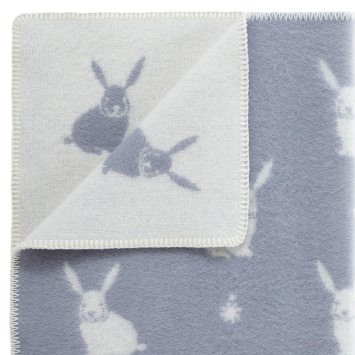 Blue / Grey / White Mukas Small Wool Blanket J. j.textile – image 4