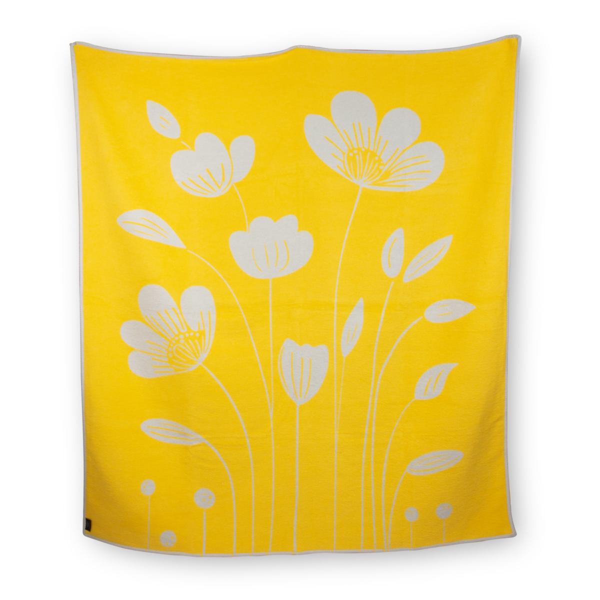 Yellow / Orange / Grey Recycled Cotton Blanket - Bloom One Size Heating & Plumbing London – image 2