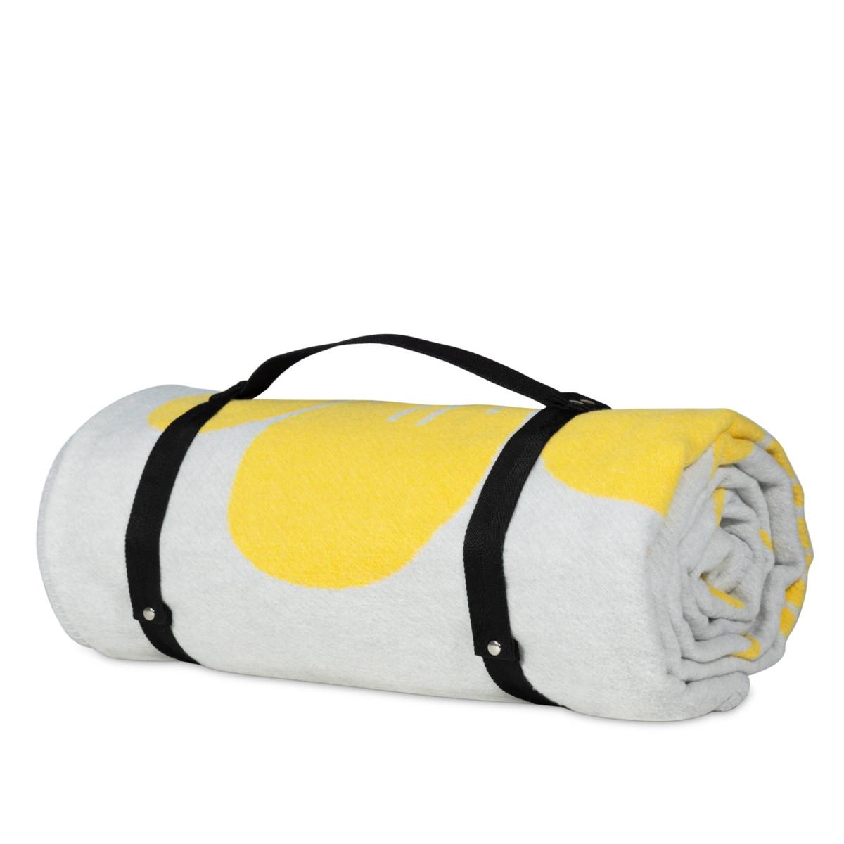 Yellow / Orange / Grey Recycled Cotton Blanket - Bloom One Size Heating & Plumbing London – image 4