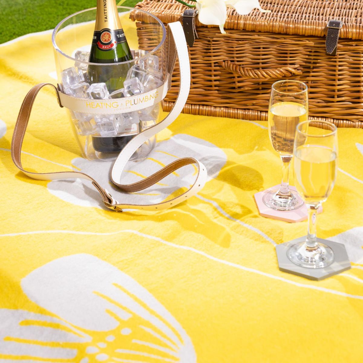 Yellow / Orange / Grey Recycled Cotton Blanket - Bloom One Size Heating & Plumbing London – image 5