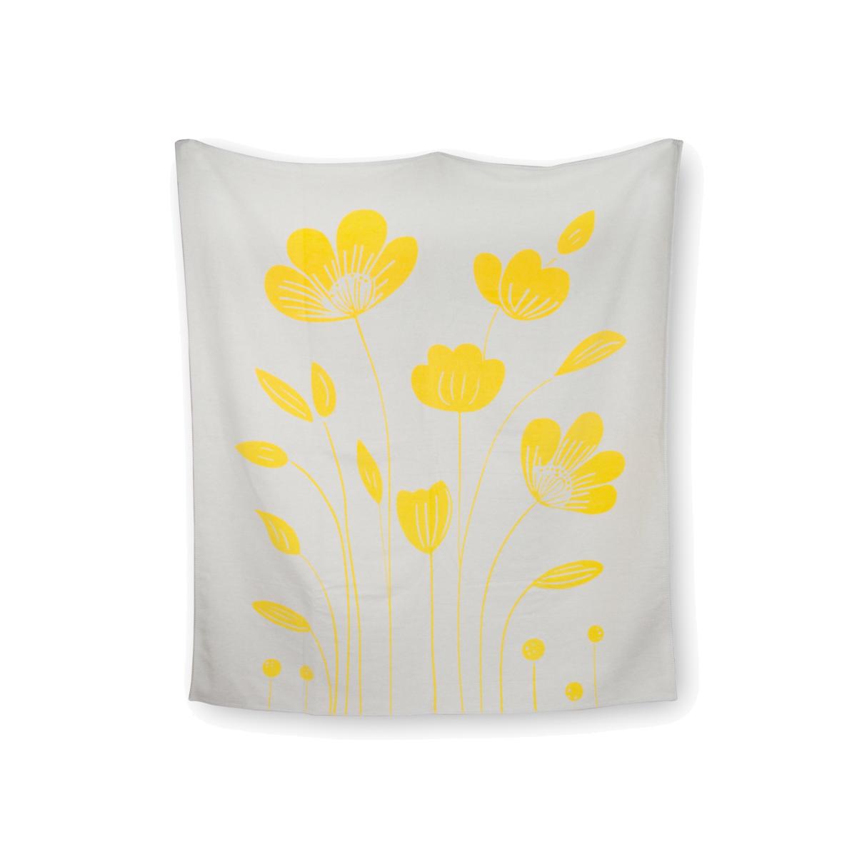 Yellow / Orange / Grey Recycled Cotton Blanket - Bloom One Size Heating & Plumbing London – image 1