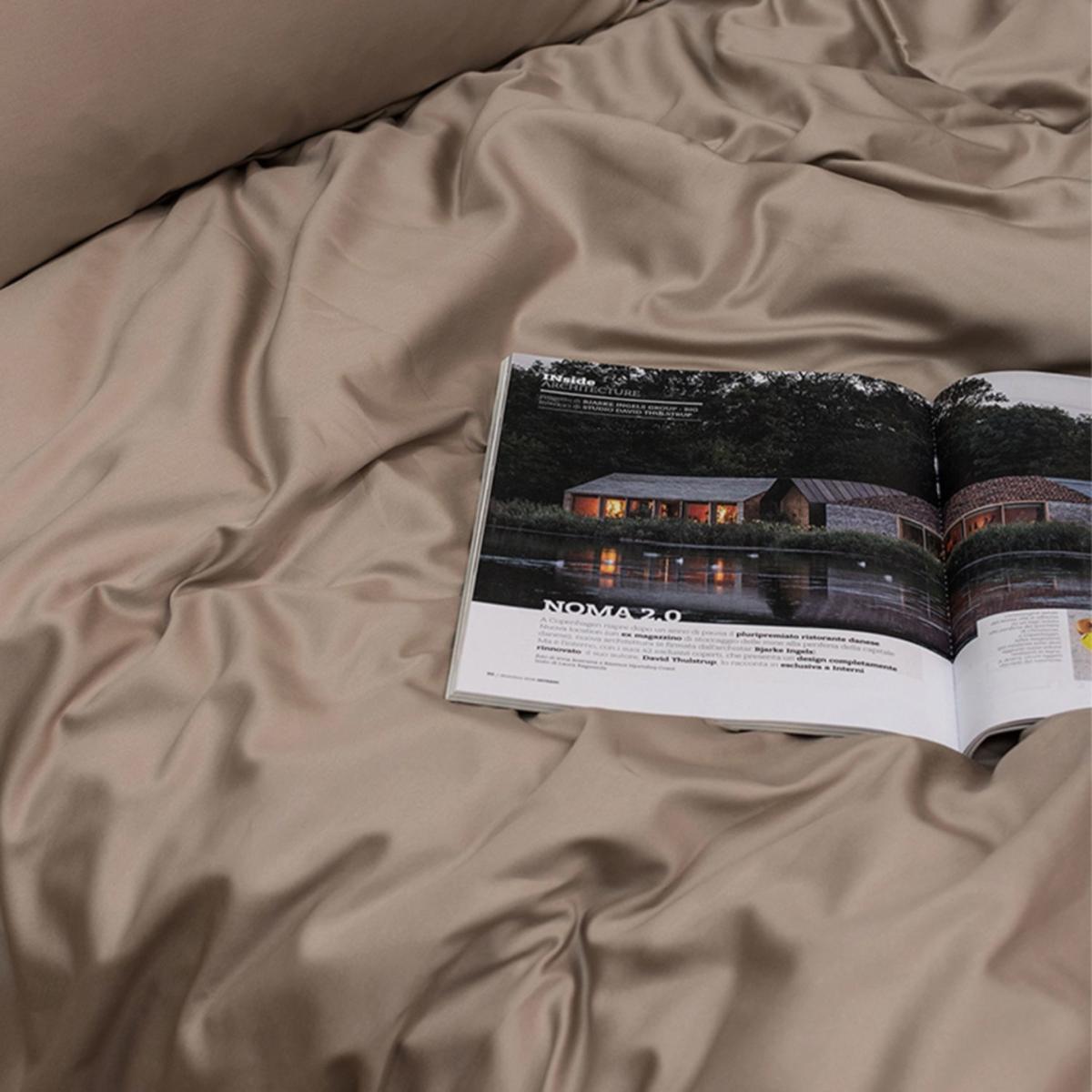 Brown / Neutrals Cotton Bedding Set Solid Grey Cliff Uk Super King, Us King + Gift Wrapping | Us King | Decoflux Home – image 2