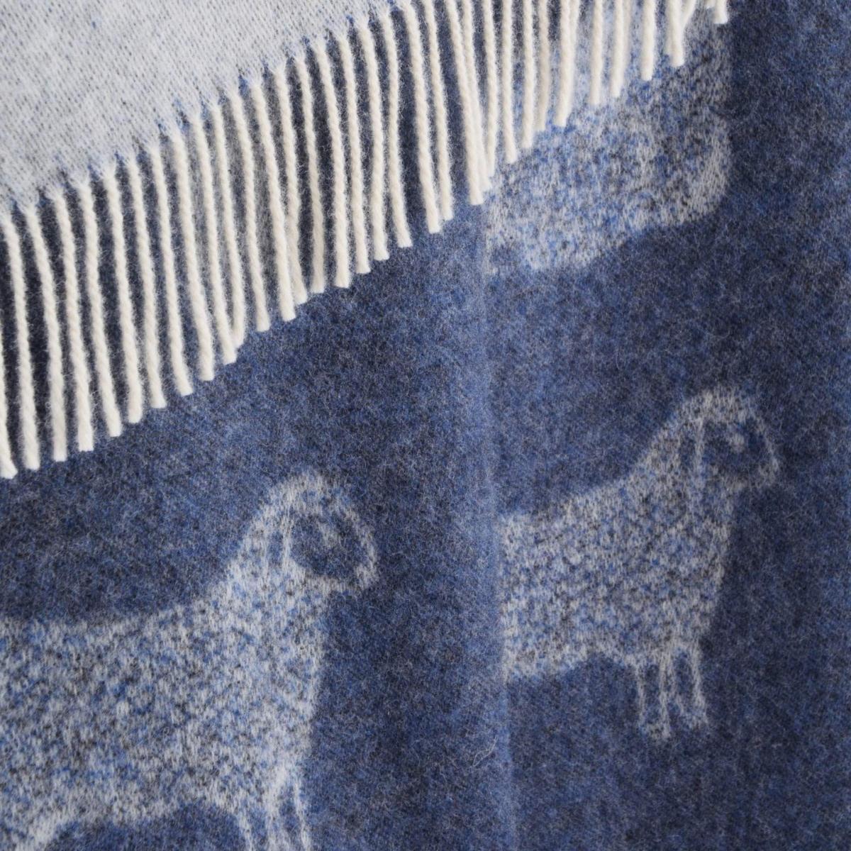 Blue / White Denim Blue Sheep Wool Thow J. j.textile – image 4