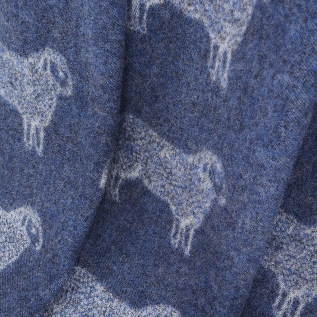 Blue / White Denim Blue Sheep Wool Thow J. j.textile – image 5