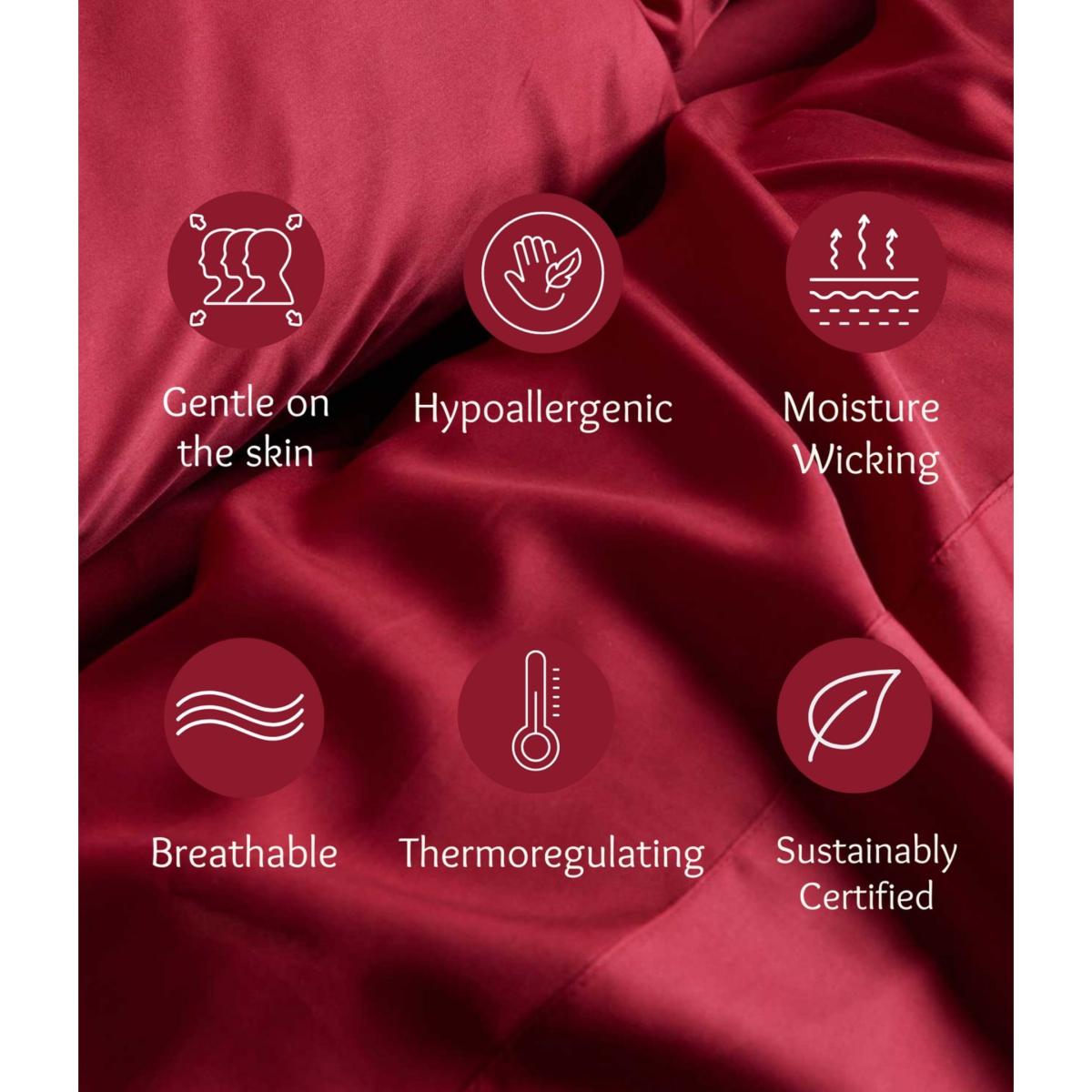 Red Australian Super King / Uk Emperor / Bamboo Lyocell Duvet Set - Chilli | Uk Emperor | Pasithea Sleep – image 3