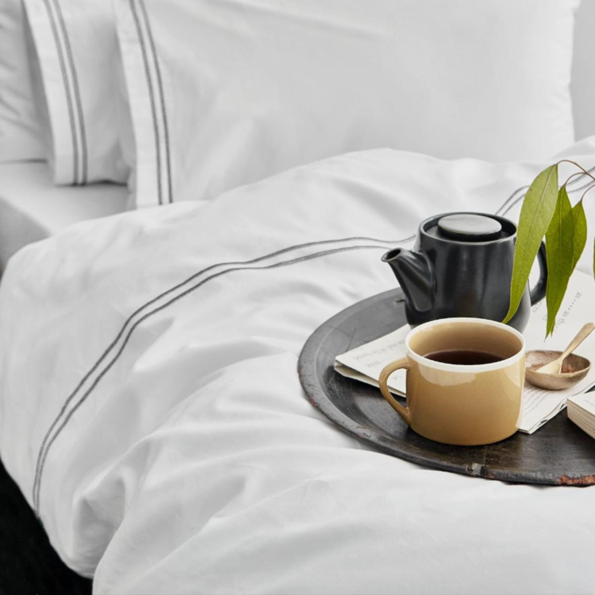 White The Cairo Collection Silver Stripe - Super King Uk Super King House Babylon – image 2