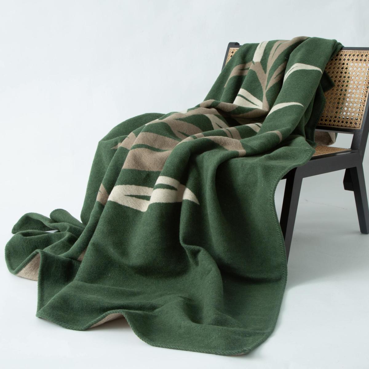 Green / Brown Recycled Cotton Blanket - The Glasshouse One Size Heating & Plumbing London – image 5