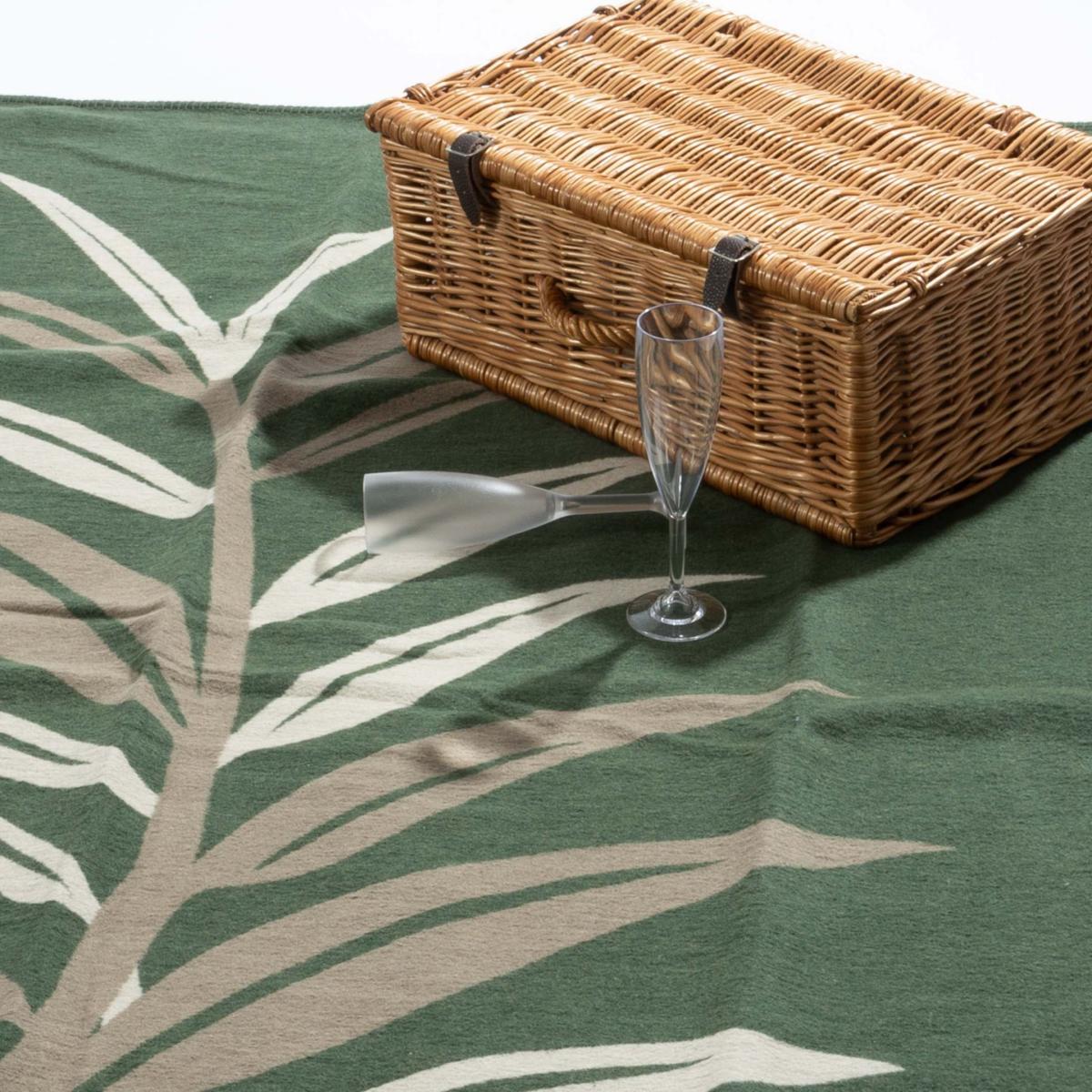 Green / Brown Recycled Cotton Blanket - The Glasshouse One Size Heating & Plumbing London – image 9