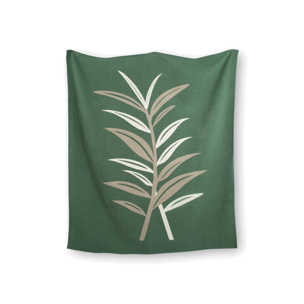 Green / Brown Recycled Cotton Blanket - The Glasshouse One Size Heating & Plumbing London – image 1