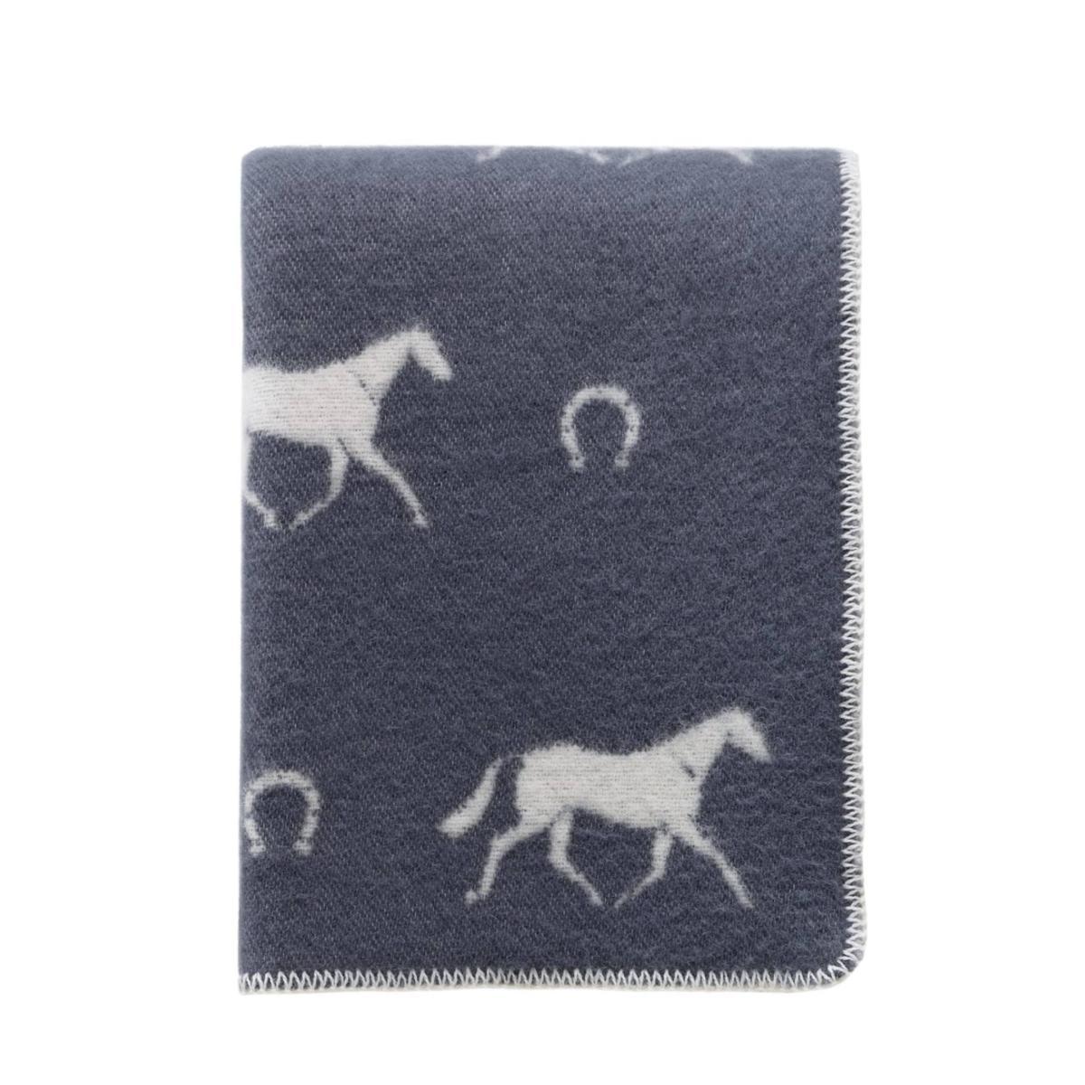 Grey / Neutrals / White Horseshoe Wool Blanket J. j.textile – image 2