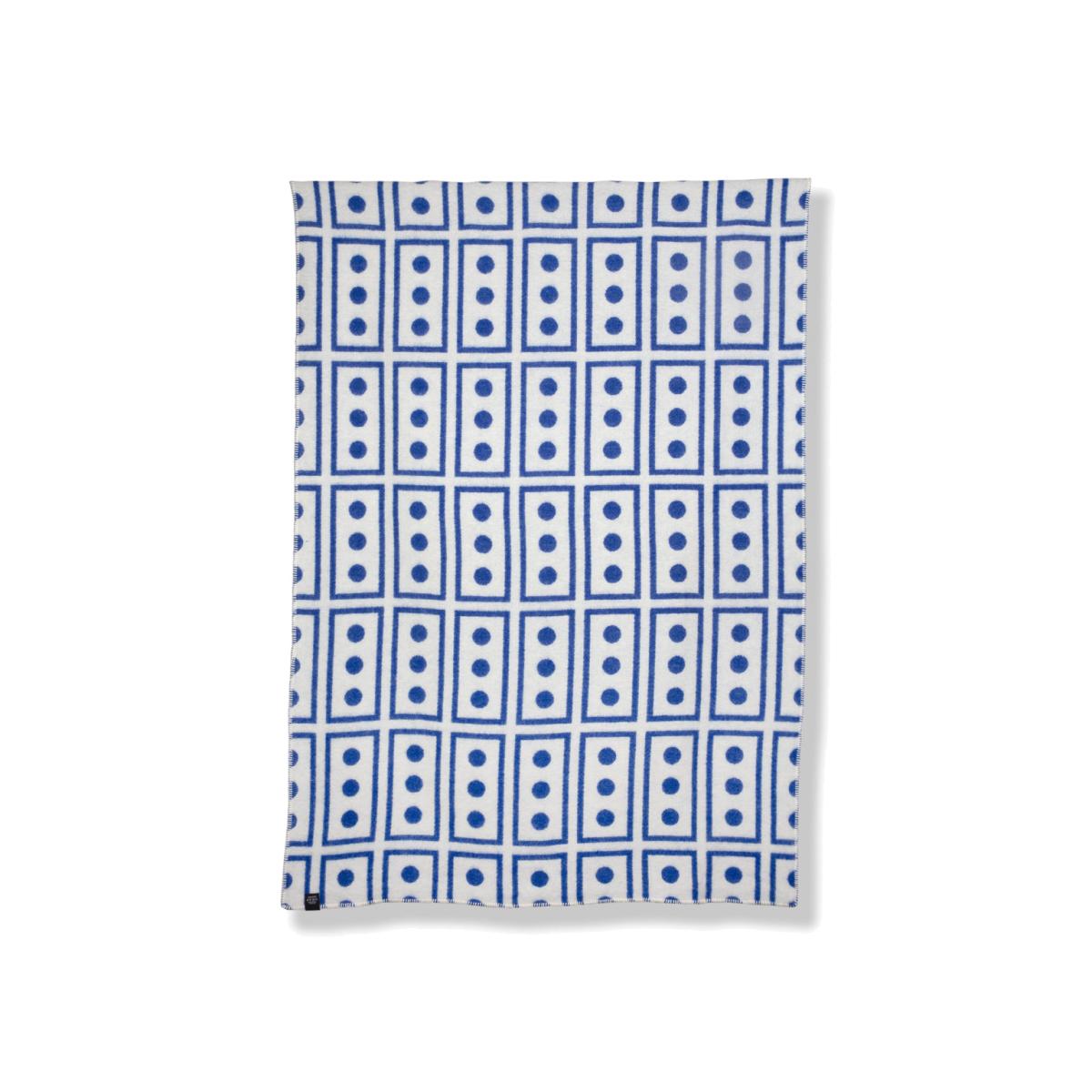 Neutrals / Blue / White Japan Wool Blanket By Nathalie Du Pasquier & George Sowden - Col. Blue & White Zigzagzurich