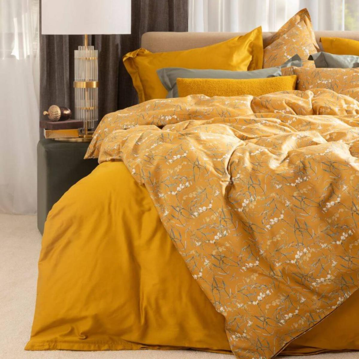 Yellow / Orange Cotton Bedding Set Dreamy Ochre Uk Super King, Us King | Us King | Decoflux Home – image 2