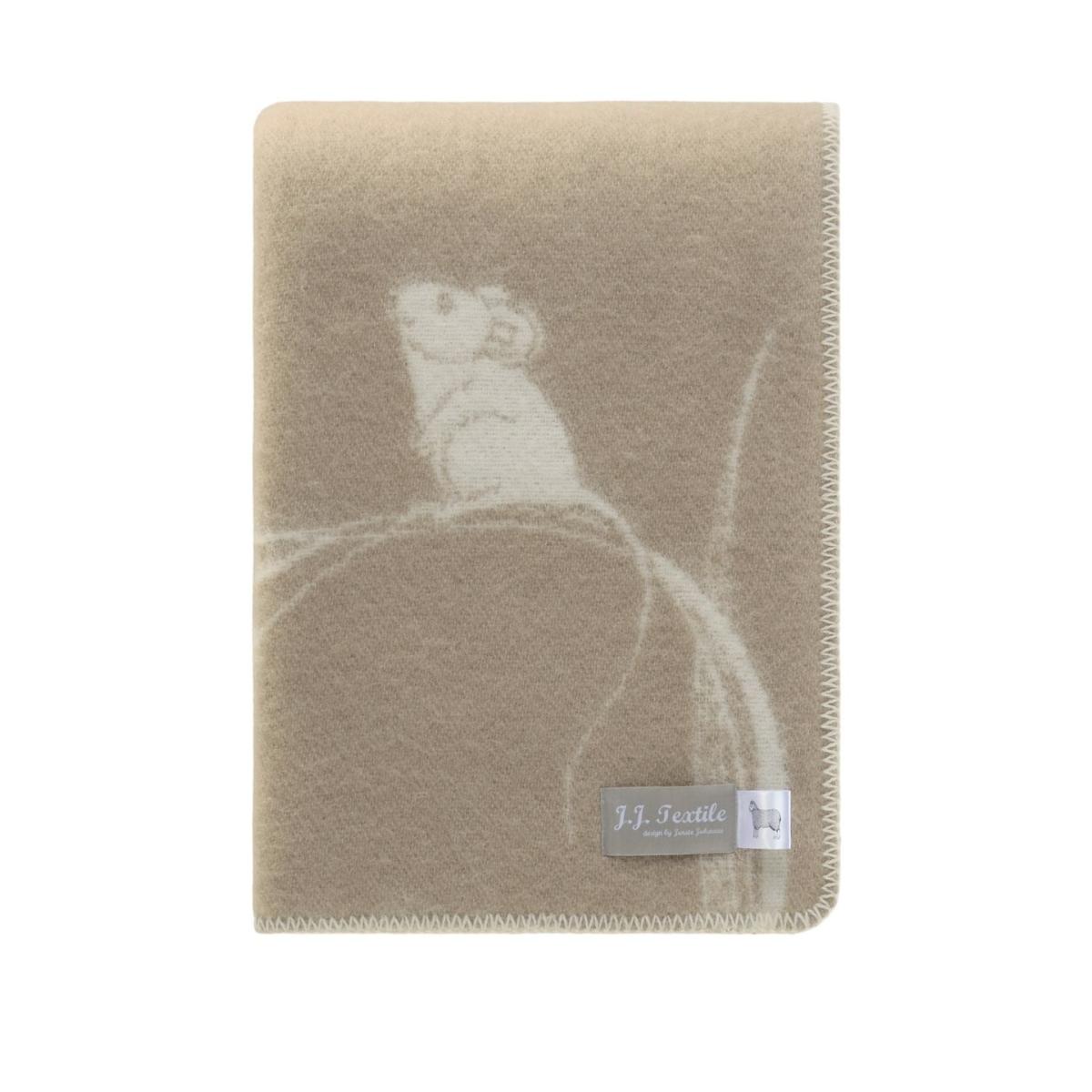 Neutrals / White / Brown Mouse Wool Blanket J. j.textile – image 3