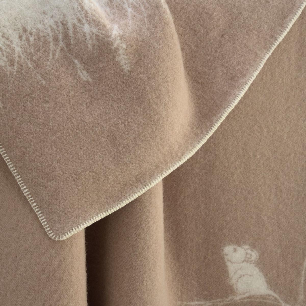 Neutrals / White / Brown Mouse Wool Blanket J. j.textile – image 4