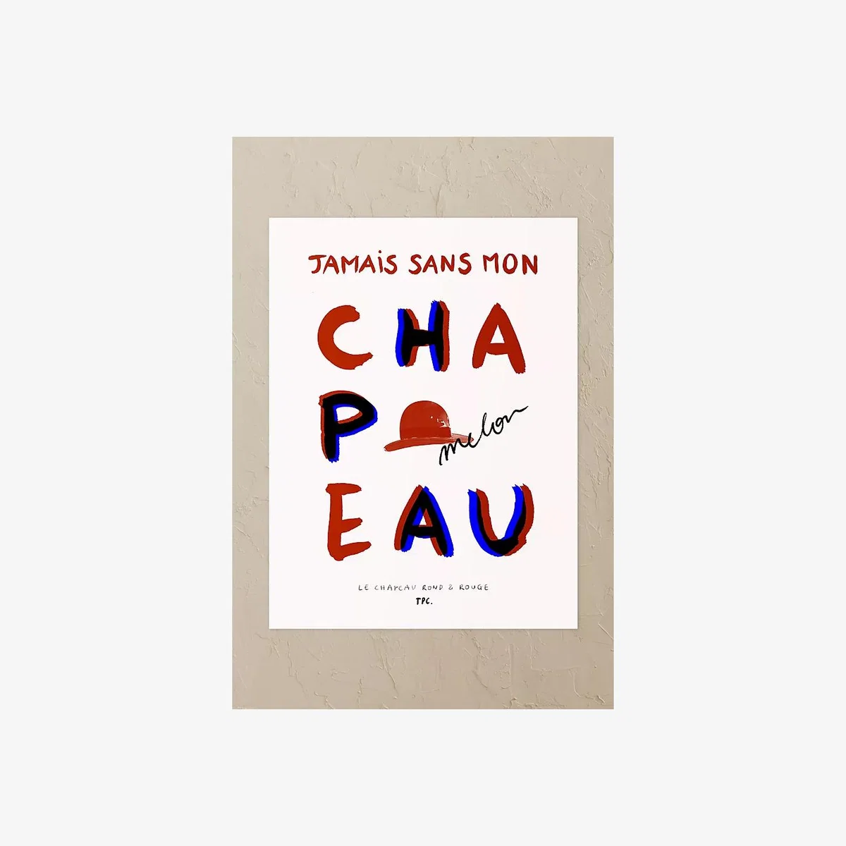 The Poster Club Le Chapeau Rond et Rouge Wall Art Print