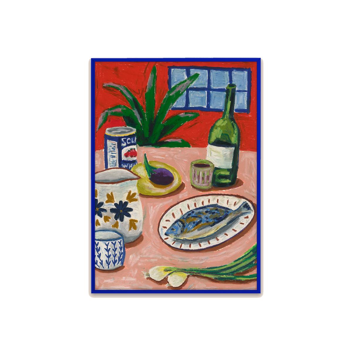 Composition With Fish by Adee Ardon Framed Wall Art Print – image 1