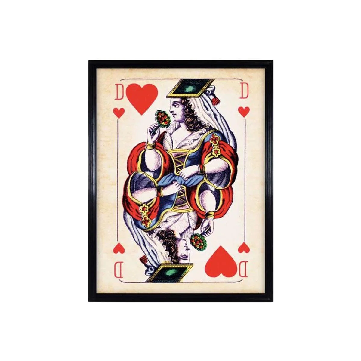 Timothy Oulton Cards Dame Hearts Print Oak Wood | Barker & Stonehouse