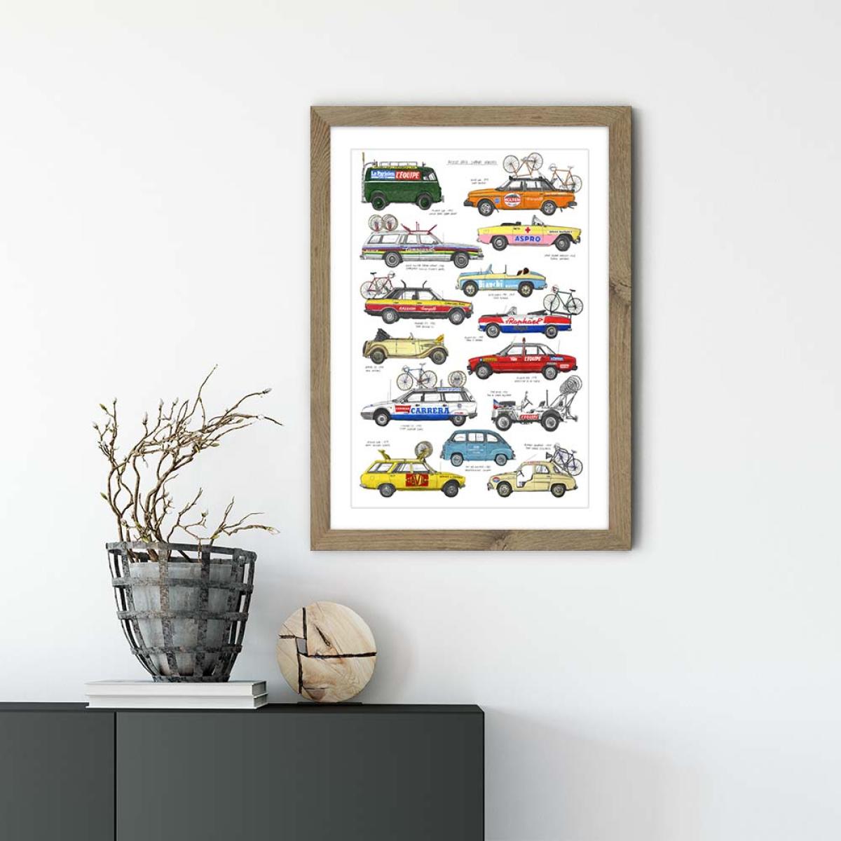 Oak Frame Race Support Vehicles Art Print – image 2