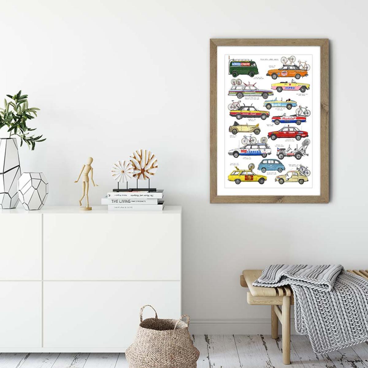 Oak Frame Race Support Vehicles Art Print – image 3