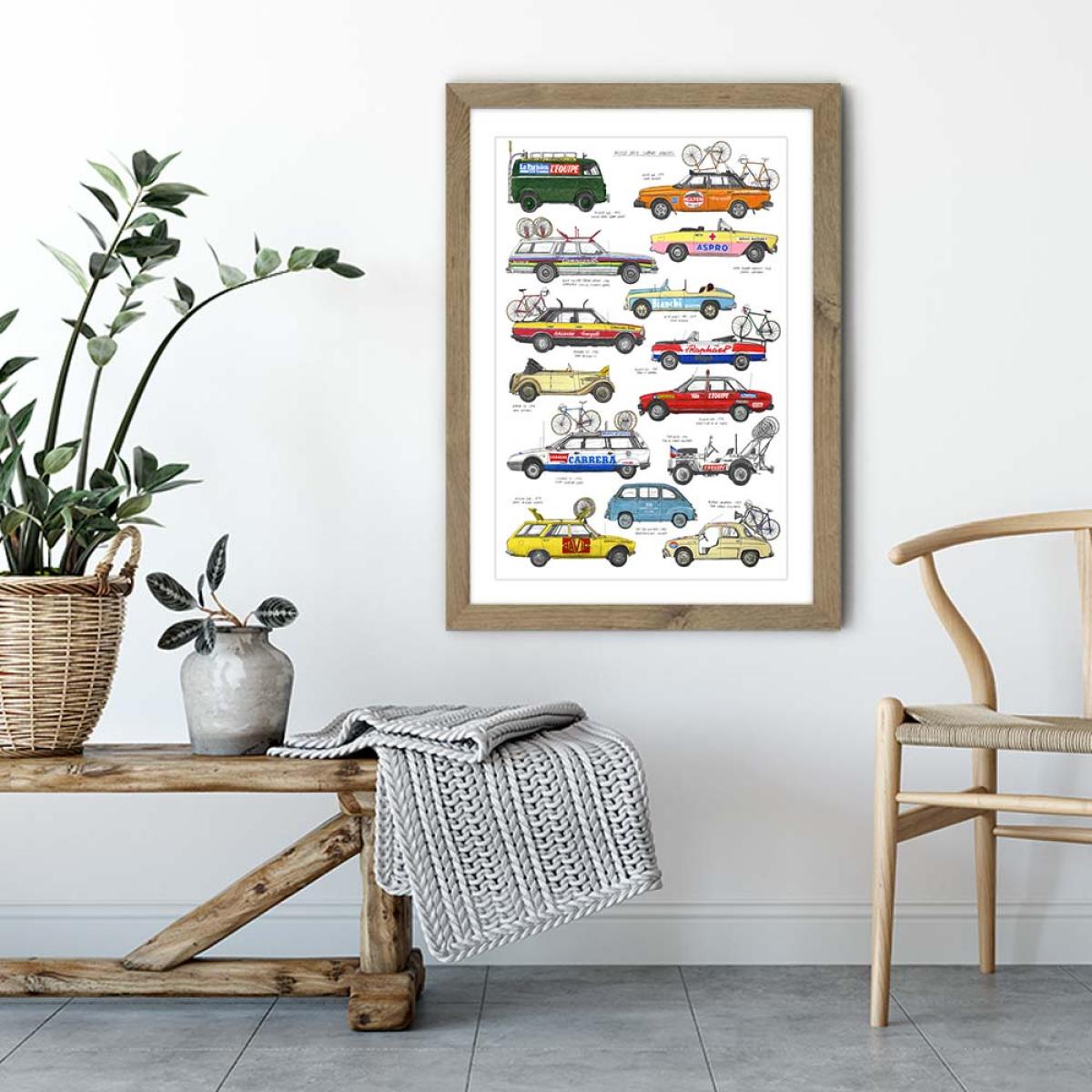 Oak Frame Race Support Vehicles Art Print – image 4