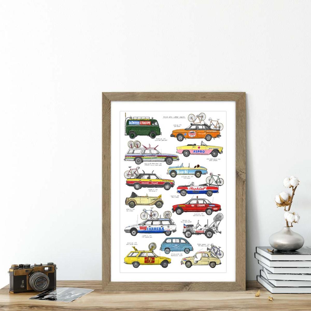 Oak Frame Race Support Vehicles Art Print – image 5