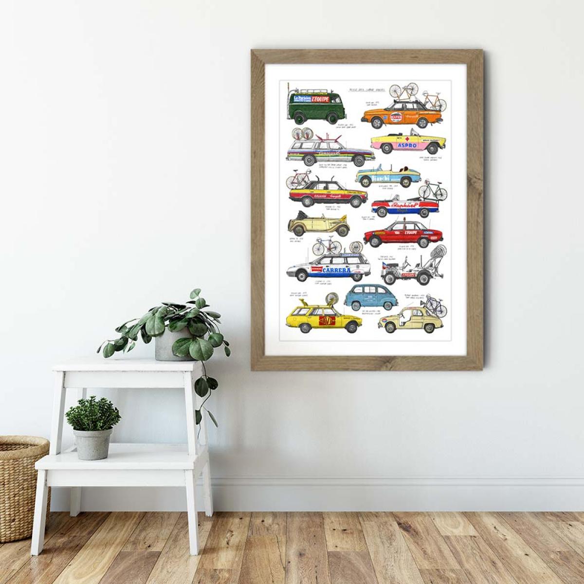 Oak Frame Race Support Vehicles Art Print – image 6