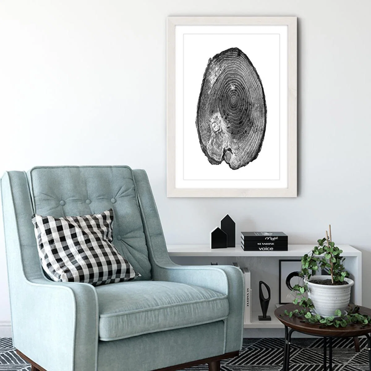 Pine Set I Art Print White Frame – image 3
