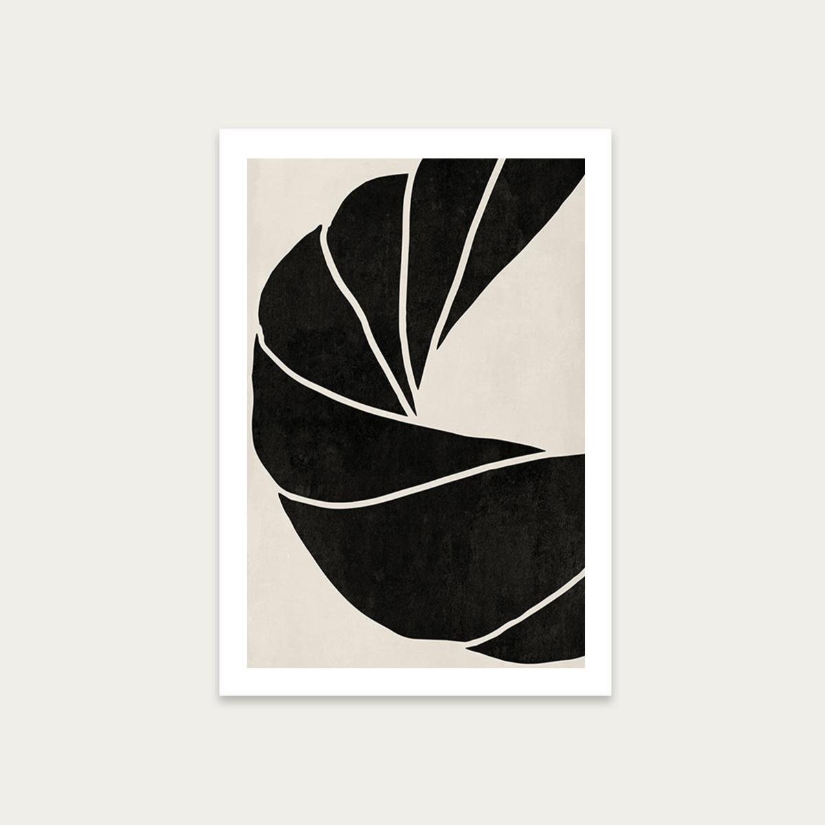 Twined 01 Black Art Print Unframed