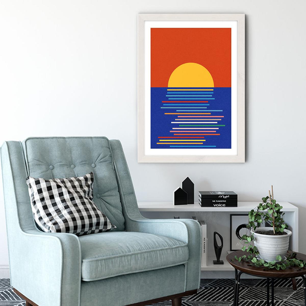 Sunset in Sicily Art Print White – image 2