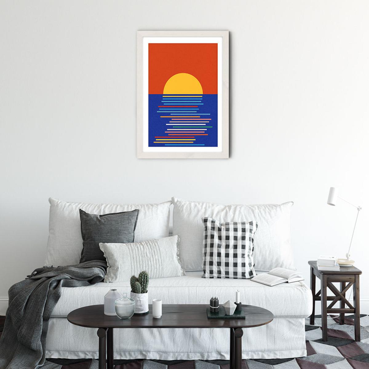 Sunset in Sicily Art Print White – image 3
