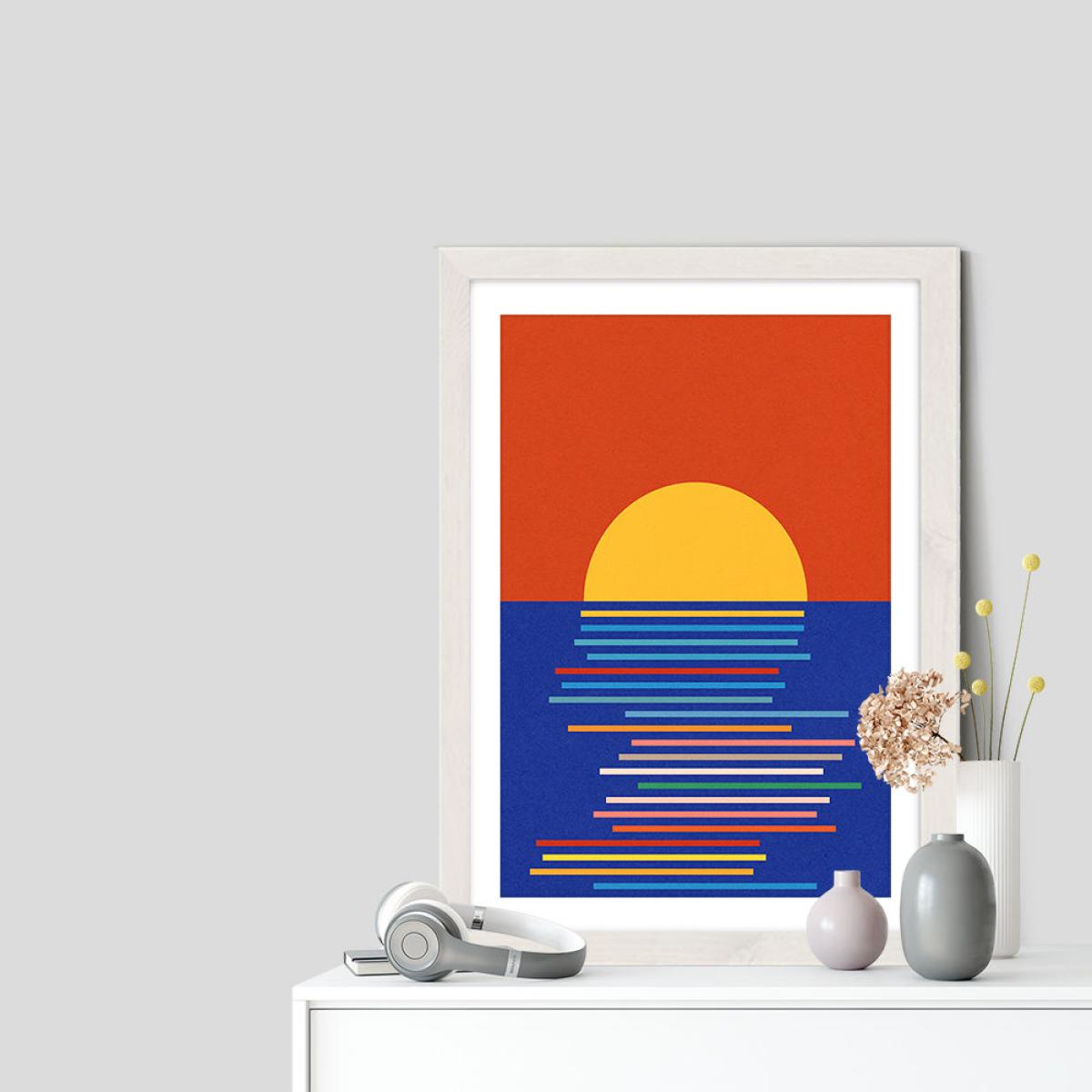 Sunset in Sicily Art Print White – image 7