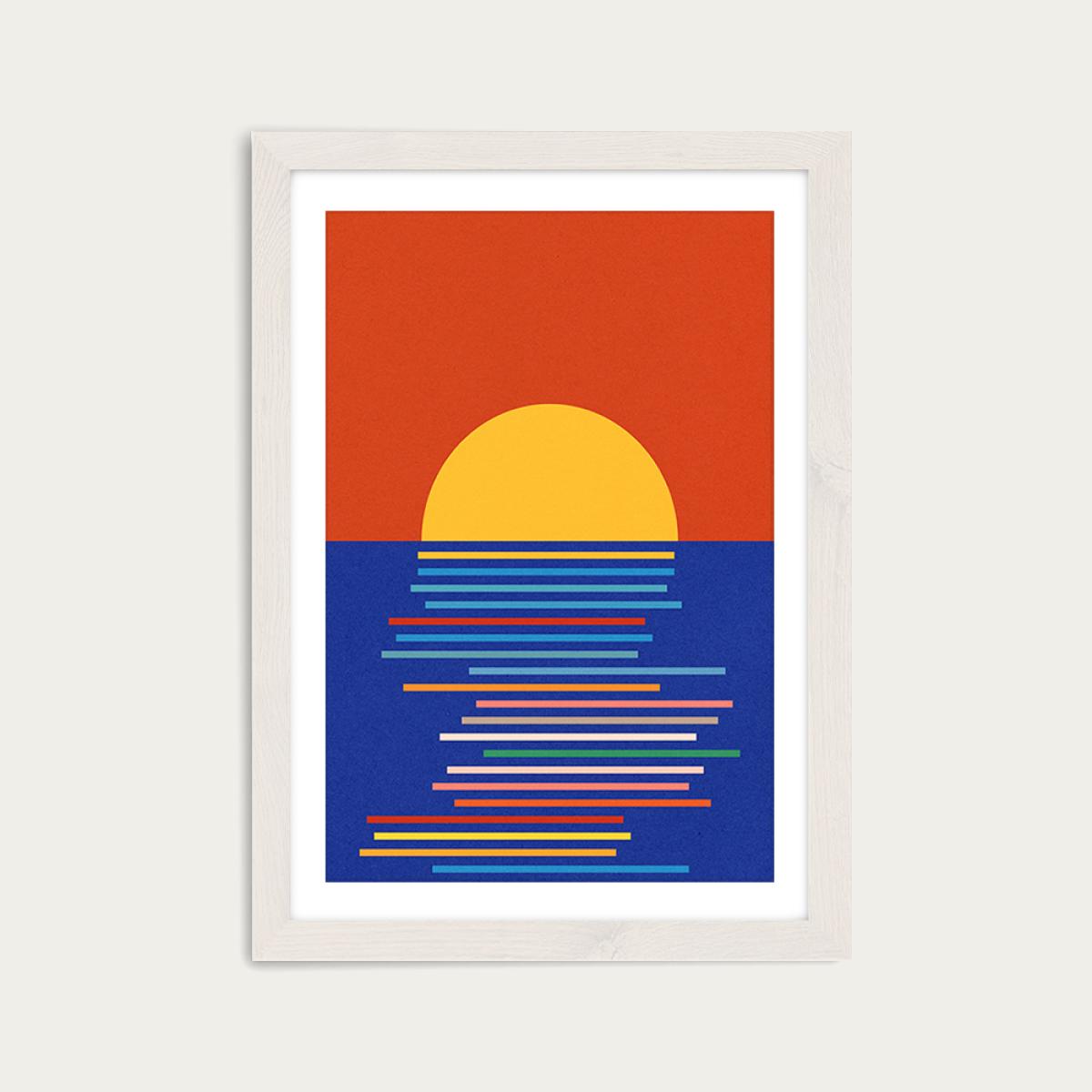 Sunset in Sicily Art Print White – image 1