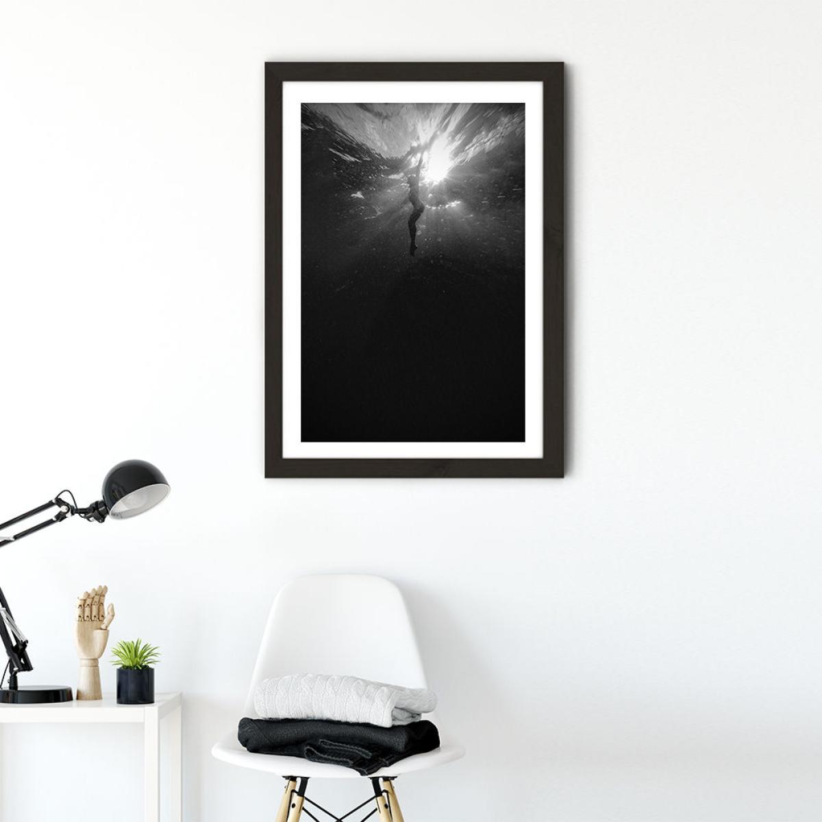 Diving Deep Art Print Black Frame – image 2
