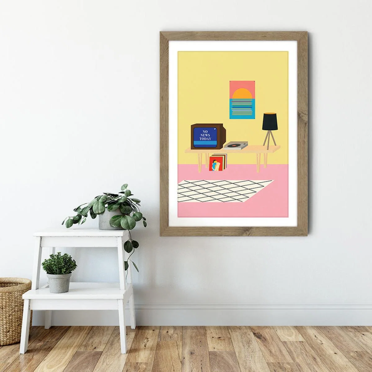 No News Today Art Print Oak Frame – image 6