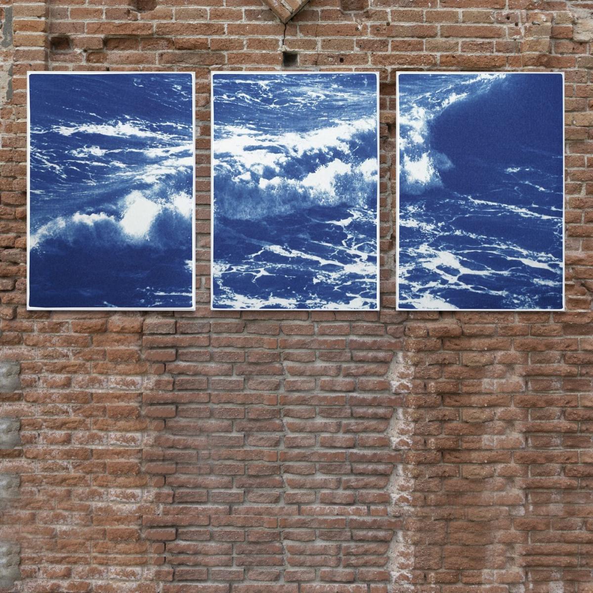 Australian Rolling Waves Handmade Cyanotype Art Print – image 4